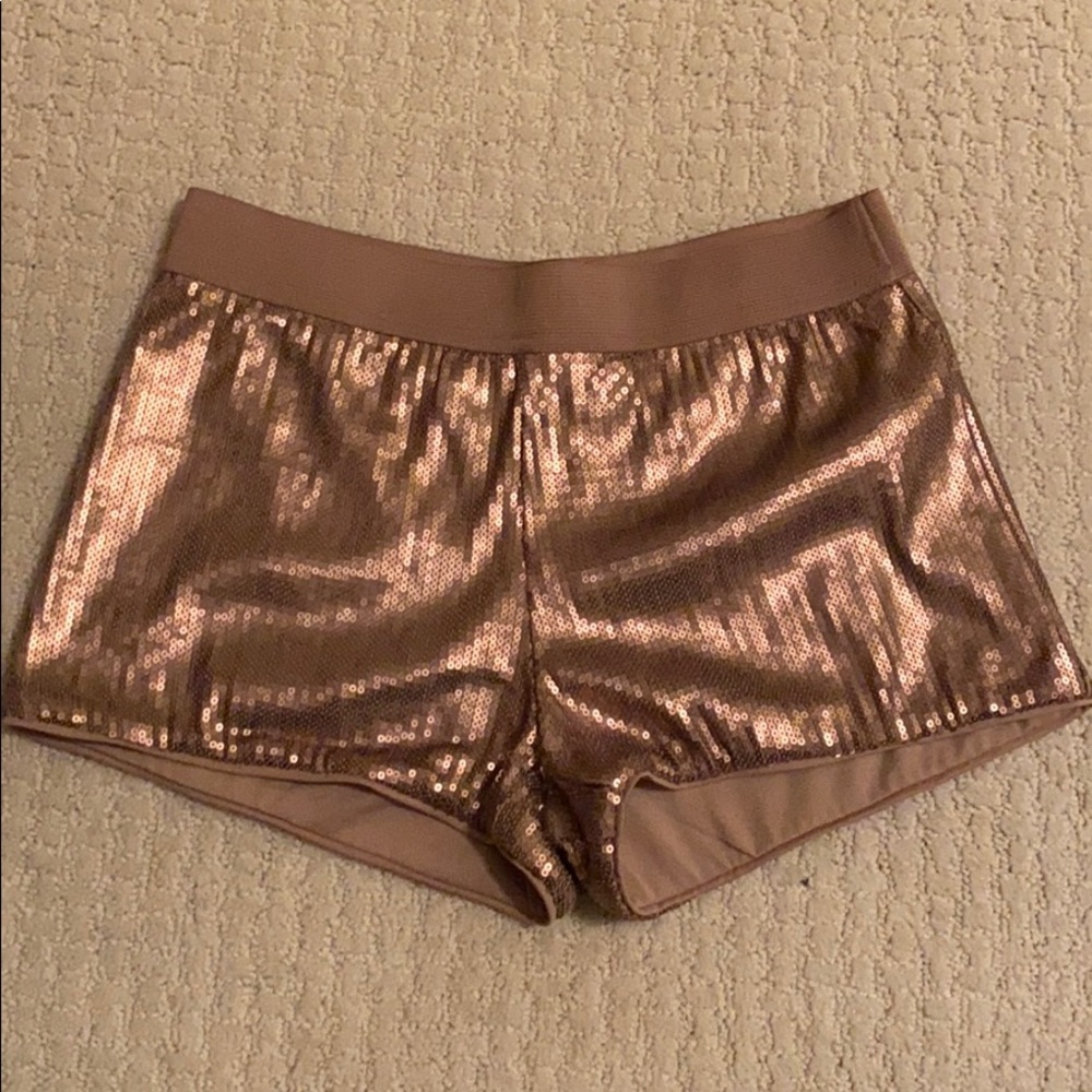 Golden sequin shorts